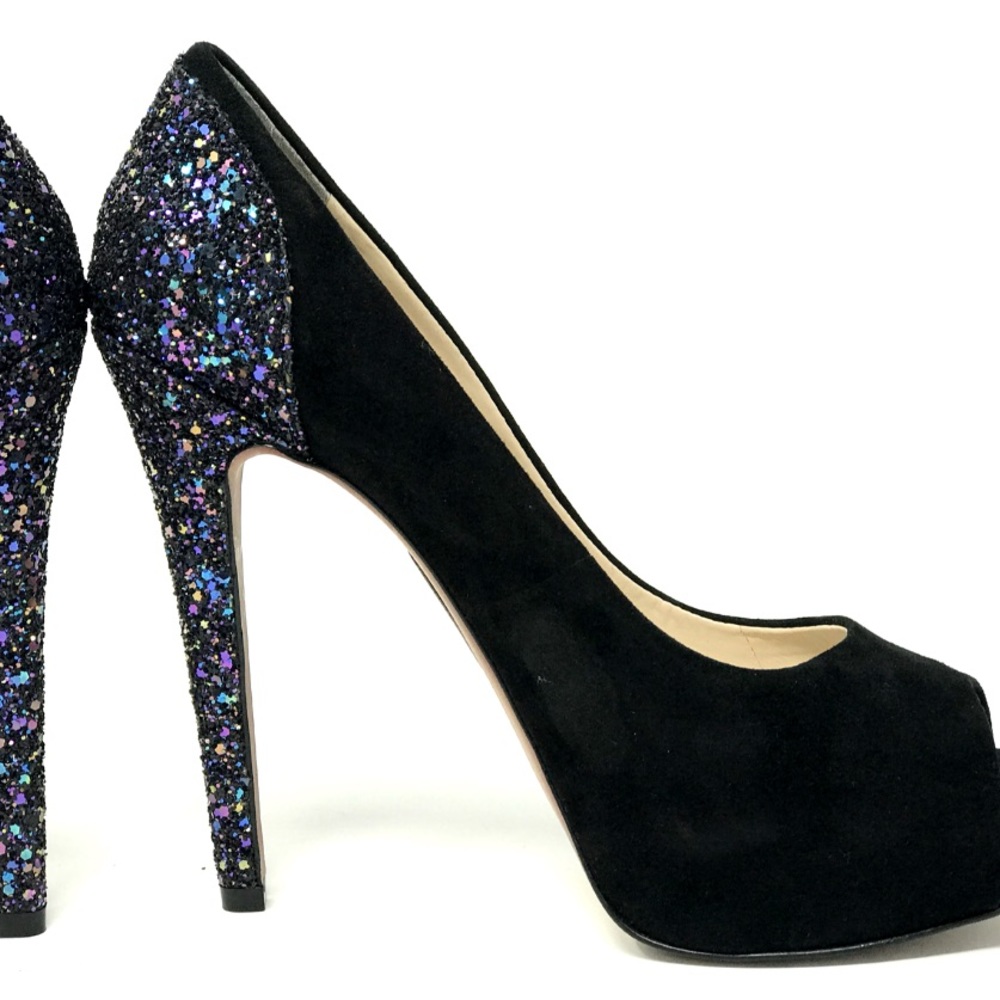 💐BOUTIQUE 9💐 Suede Purple Glitter Pumps - Picture 9 of 13